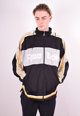 REEBOK MENS VINTAGE HOODIE JACKET MEDIUM MULTI 90S