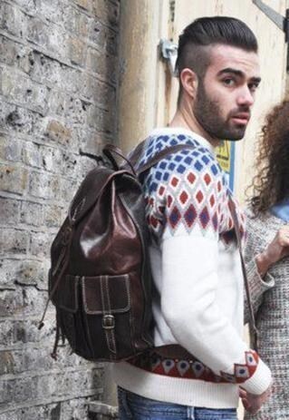 80S VINTAGE STYLE COCO LEATHER RUCKSACK