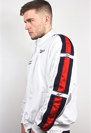 90'S RETRO WHITE TRACK JACKET