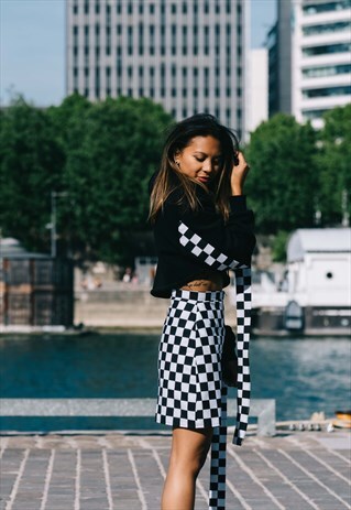CHECKERED MINI SKIRT
