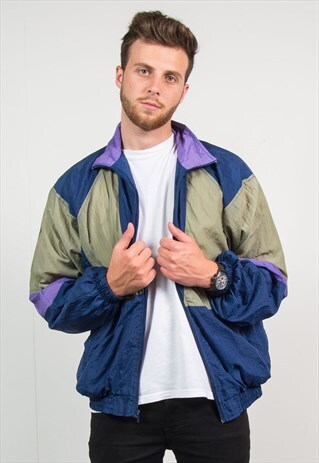 COLOUR BLOCK SHELL SUIT JACKET
