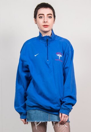 NIKE VINTAGE 90'S BLUE SPORT QUARTER ZIP SWEATSHIRT