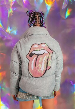 Threaded Tribe Exclusive Pearlescent Glitter Puffer Jacket