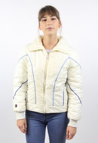 VINTAGE ELLESSE CREAM PUFFER 90S JACKET