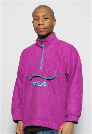VINTAGE FILA MAGICLINE 1/4 ZIP FLEECE PURPLE