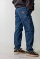 BLUE DENIM 90S BAGGY HIP HOP  CARGO SKATER TROUSERS PANTS