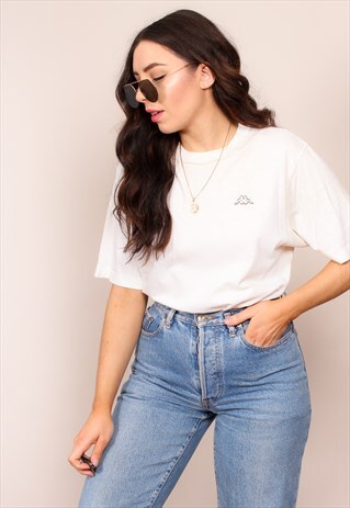 VINTAGE 90S WHITE KAPPA T-SHIRT