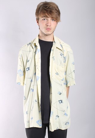 VINTAGE ABSTRACT CRAZY PATTERN SHIRT