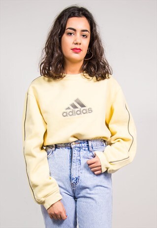 VINTAGE 90'S YELLOW ADIDAS SWEATSHIRT TOP