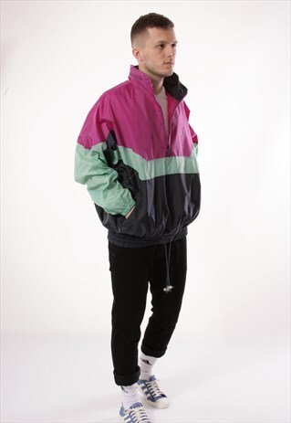 VINTAGE PUMA SHELL RAINPROOF JACKET LOGO OVERSIZED 12962
