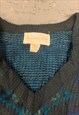 VINTAGE ABSTRACT KNITTED JUMPER FUNKY PATTERNED GRANDAD KNIT