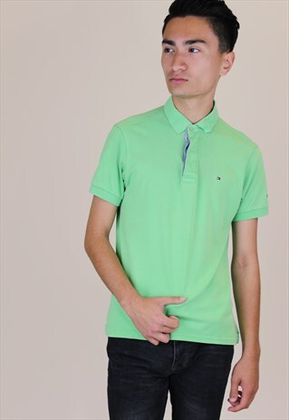 TOMMY HILFIGER VINTAGE POLO SHIRT LOGO GREEN