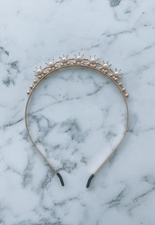 IVORY FAUX PEARL & STARS HEAD BAND
