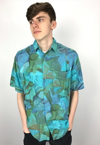 90S VINTAGE HAUPT PATTERNED FESTIVAL SHIRT