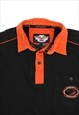 VINTAGE HARLEY DAVIDSON BACK SPELLOUT HEAVY POLO SHIRT