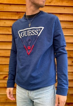 Guess Jeans Blue Embroidered Sweater