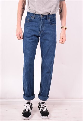 LEE MENS VINTAGE JEANS W28 L31 BLUE 90S
