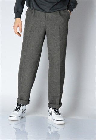 VINTAGE 80S GREY MINIMALIST PANTS