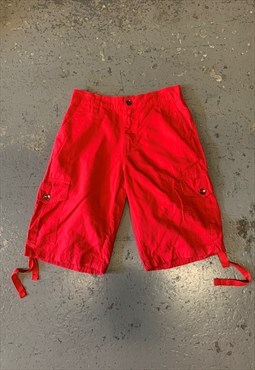 Utility Cargo Shorts in Red