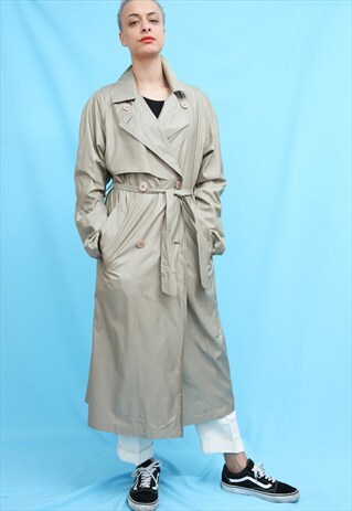 90S VINTAGE SANYO BEIGE RAIN MAC TRENCH COAT