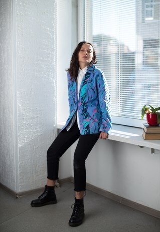 VINTAGE 90'S MULTI COLOUR ABSTRACT PRINT BLAZER
