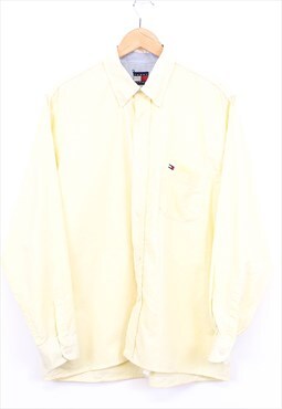 Vintage Tommy Hilfiger Shirt Cream Long Sleeve With Pocket