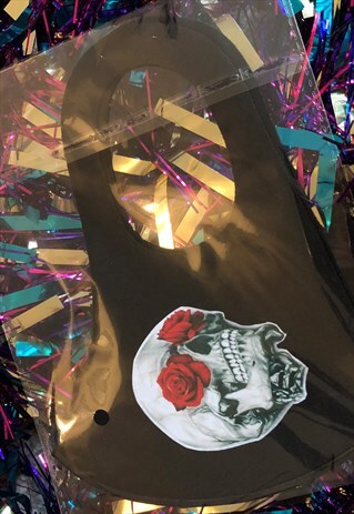 SKULL AND ROSES EMO GOTH CYBERPUNK FACE MASK