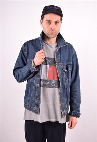 AVIREX MENS VINTAGE DENIM JACKET XL BLUE 90S