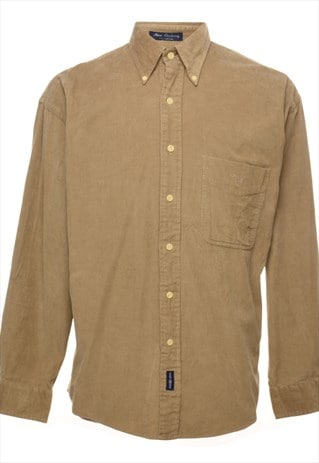 VINTAGE BEYOND RETRO LIGHT BROWN CORDUROY SHIRT - M