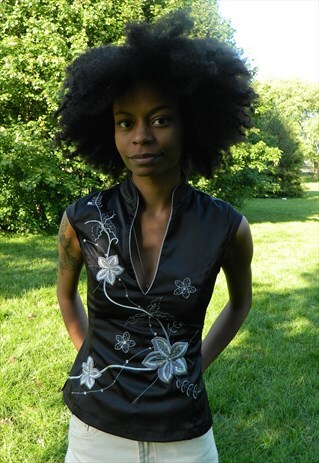 BLACK CHINESE STYLE TOP