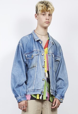VINTAGE 80'S LEE COOPER GOLD BUTTON MID-WASH DENIM JACKET