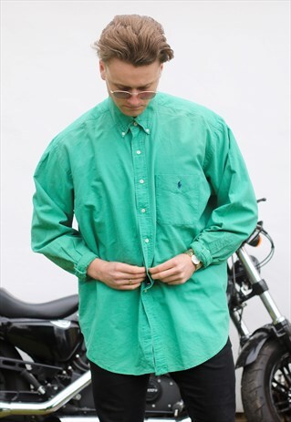 RALPH LAUREN BLAKE USA TURQUOISE GREEN 90S SHIRT