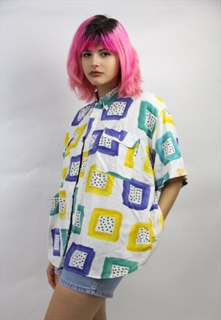 VINTAGE FUNKY 80'S PATTERNED SHIRT
