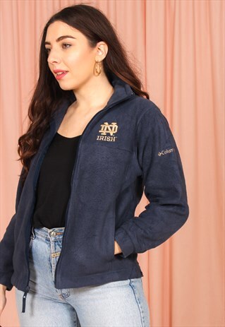 VINTAGE 90S COLUMBIA FLEECE JACKET IN NAVY