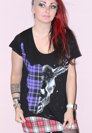 Handmade tartan t-shirt