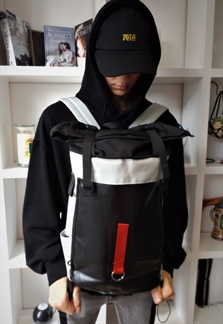 UNISEX PU LEATHER BACKPACK FINISH RUCKSACK SCHOOL BAG