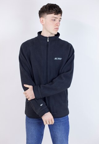 VINTAGE 90S ADIDAS ZIP-UP BLACK FLEECE