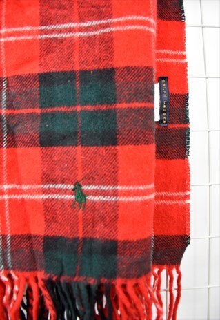 UNISEX VINTAGE LARGE RALPH LAUREN WOOL CHECKERED SCARF