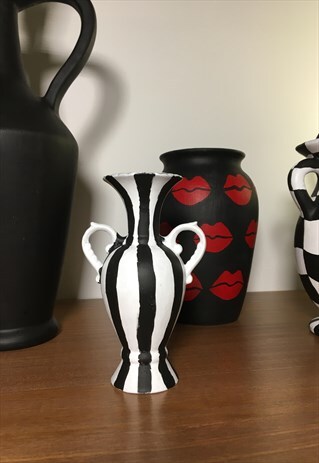 VINTAGE PORCELAIN VASE HANDPAINTED WITH STRIPES