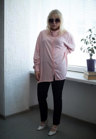VINTAGE 90'S LIGHT PINK LONG SLEEVED SHIRT