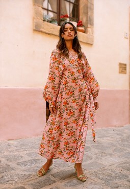 GABRIELA Ditsy Floral Print Summer Wrap Dress