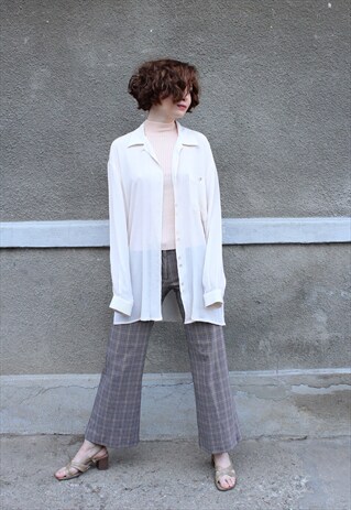 IVORY OVERSIZED SILK SHIRT