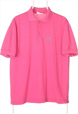 Vintage 90's Lacoste Polo Shirt Short Sleeve Pink Medium (mi