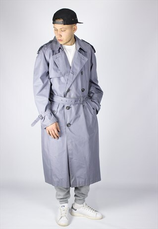 RARE VINTAGE MENS YSL DOUBLE BREASTED LIGHTWEIGHT TRENCH COA