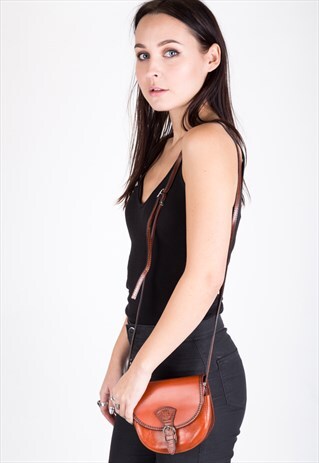 VINTAGE LEATHER SMALL SHOULDER BAG, CROSSBODY BAG