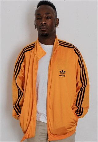 VINTAGE ORANGE ADIDAS TRACK JACKET XL