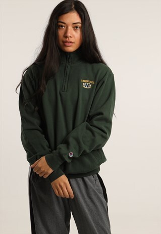 VINTAGE CHAMPION EMBROIDERED COLLEGE 1/4 ZIP SWEATSHIRT
