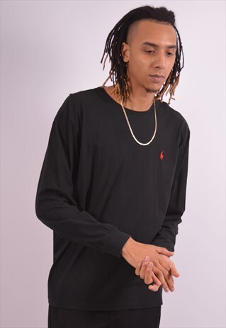 VINTAGE POLO RALPH LAUREN TOP LONG SLEEVE BLACK