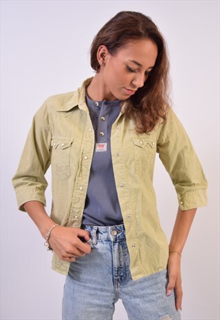 VINTAGE REPLAY CORDUROY SHIRT 3/4 SLEEVE BEIGE