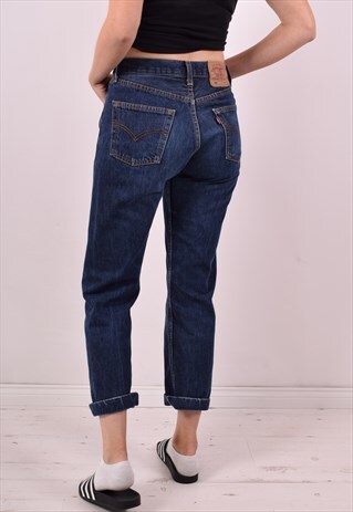 LEVI'S 501 WOMENS VINTAGE JEANS W30 L27 BLUE 90S